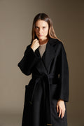 EXTREMELY SOFT AND WARM LONG COAT IN BLACK
