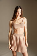 Bra and Skirt knitted set in nude