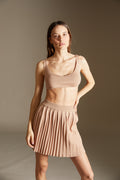 Bra and Skirt knitted set in nude