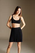 Bra and Skirt knitted set in black