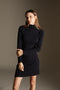 Knitted silhouette dress with neck