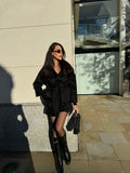 Wool and cashmere mid length coat in black