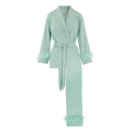 Mint Green Silk Pajama Set, MINT FRIDA LOOK, Cosheroom